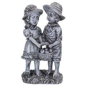 Northlight 13-in Boy and Girl Apple Picking Outdoor Garden Statue