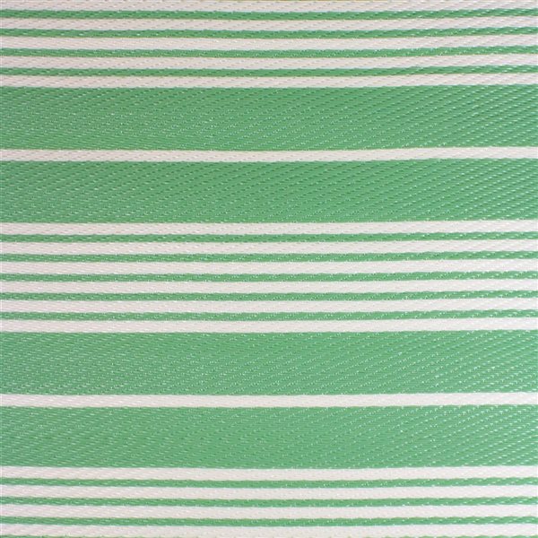 Northlight 4-ft x 6-ft Green and Off-White Rectangular Indoor/OutdoorStriped Area Rug