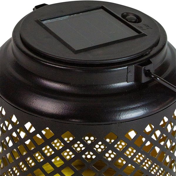 Northlight 5-in x 7-in Black Metal Outdoor Solar LED Decorative Lantern