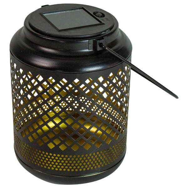 Northlight 5-in x 7-in Black Metal Outdoor Solar LED Decorative Lantern