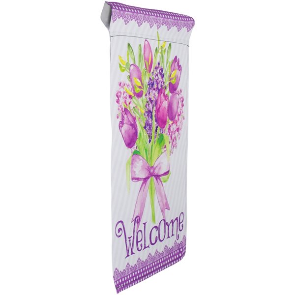 Northlight 18-ft W x 12.5-ft H Floral Welcome Garden Flag