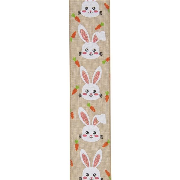 Northlight 2.5in x 10yd Brown Polyester Wired Easter Bunny Craft