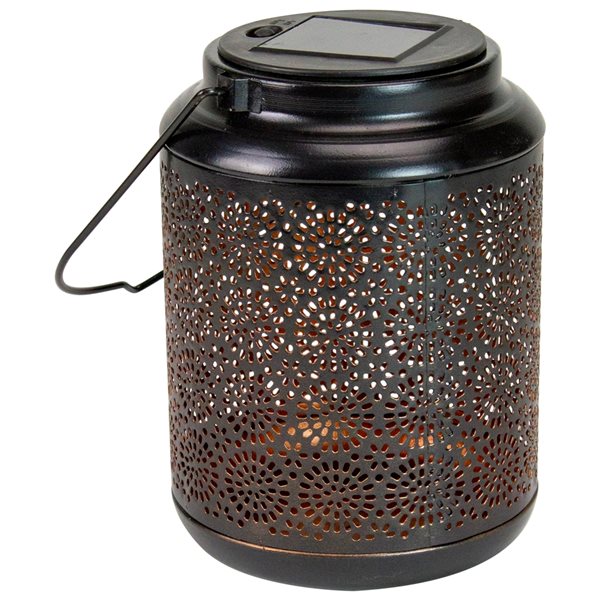 Northlight 5 In X 7 In Black Metal Solar Led Outdoor Decorative Lantern 34864958 Rona