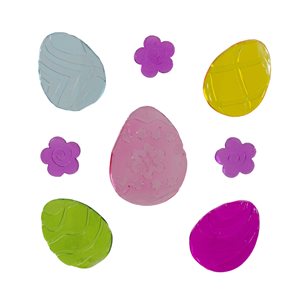 Northlight Yellow and Purple Thermoplastic Rubber Easter Gel Window Clings