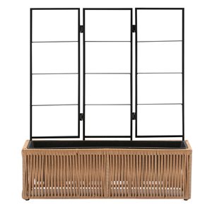 Grapevine 9-in W x 9.8-in H Matte Brown Rectangular Resin Wicker Planter