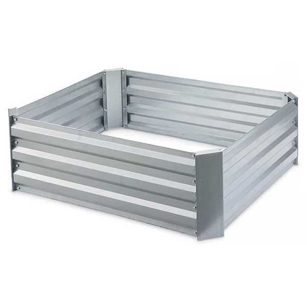 Grapevine 35.5-in W x 47.25-in L x 12-in H Silver Galvanized Steel Raised Garden Bed