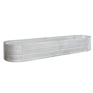 Grapevine 18-in W x 79.25-in L x 11.8-in H Silver Galvanized Steel Raised Garden Bed