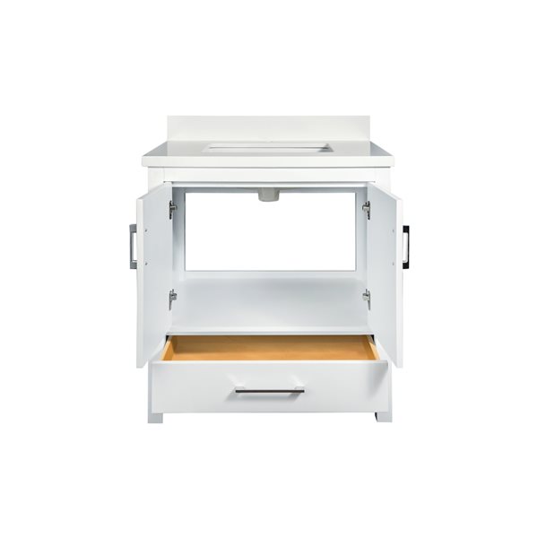 GEF Willow 31-in White Single Sink Bathroom Vanity with White Top