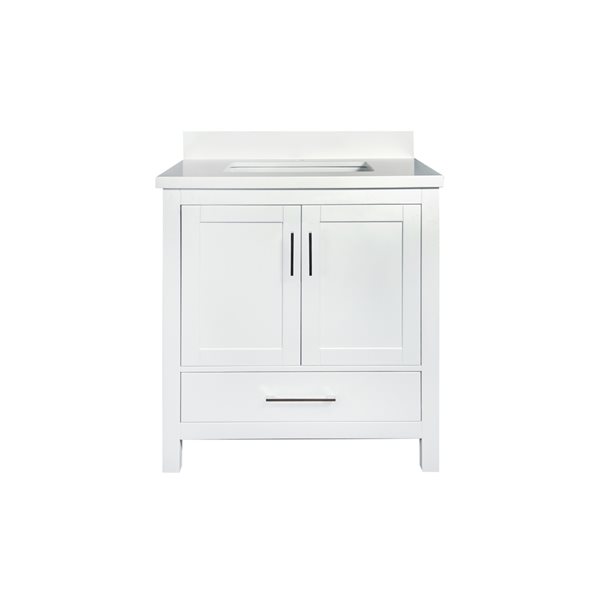 GEF Willow 31-in White Single Sink Bathroom Vanity with White Top