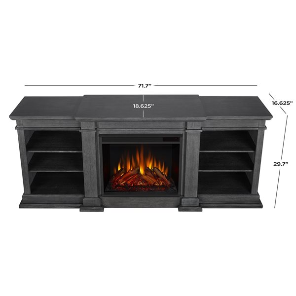 Real Flame Fresno 72in Antique Grey Infrared Electric Fireplace with