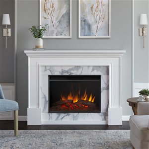 Real Flame Merced Grand 61.25-in Infrared Electric Fireplace in White