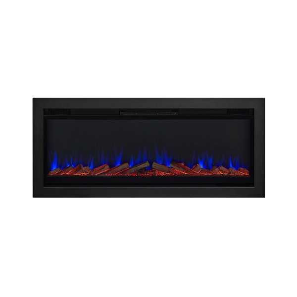 Real Flame 49-in Black Wall Mounted/Recessed Electric Fireplace