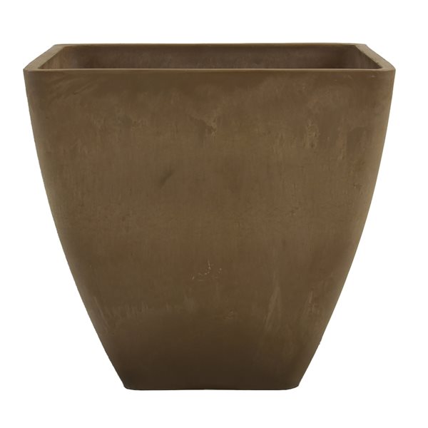 RTS Home Accents 12-in x 11-in Oak Brown Plastic Planter