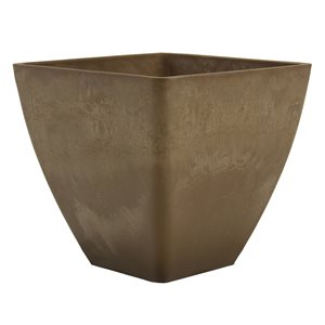 RTS Home Accents 12-in x 11-in Oak Brown Plastic Planter