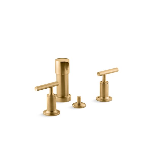 KOHLER Purist Brushed Brass Vertical Spray Bidet Faucet With Lever   330972075 MainImage 001 L 