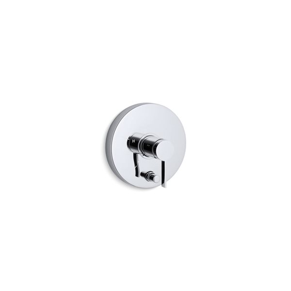 KOHLER Stillness Polished Chrome Metal Lever Valve Trim and Shower Handle with Diverter