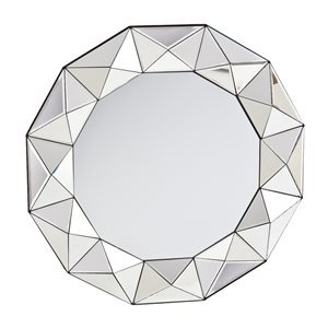 Southern Enterprises Kristine 30.5-in L x 30.5-in W Round Silver Framed Wall Mirror