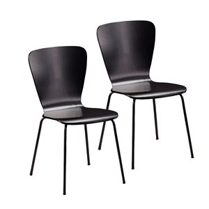 Holly & Martin Cadby Casual Satin Black Accent Chair - 2-Piece