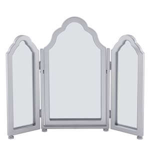 Southern Enterprises Radam 26.75-in L x 32-in W Irregular Matte Silver Framed Vanity Mirror