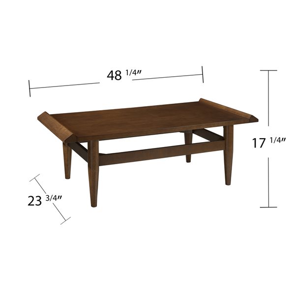 Southern Enterprises Beldrick Dark Tobacco Wood Veneer Coffee Table