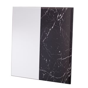 Southern Enterprises Bowers 32-in L x 32-in W Square Black Faux Marble Bevelled Wall Mirror