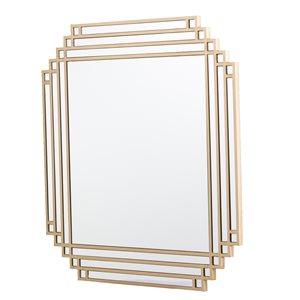 Southern Enterprises Bege 32-in L x 32-in W Square Gold Framed Wall Mirror