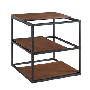 Holly & Martin Decklan Dark Tobacco/Black Wood Veneer Square End Table