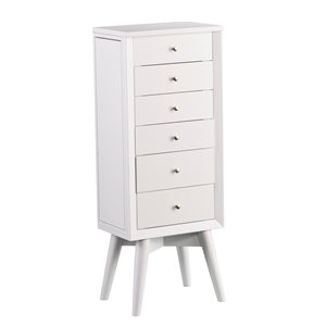 Armoire à bijoux sur pied Welton par Southern Enterprises, blanc