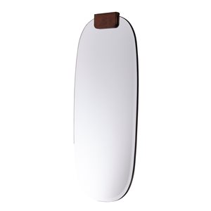 Southern Enterprises Haws 38.5-in L x 17-in W Oval Silver/Dark Tobacco Bevelled Wall Mirror