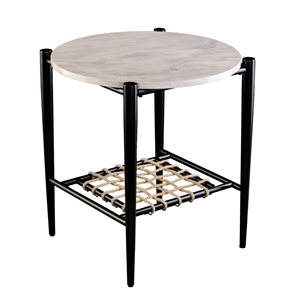 Holly & Martin Relckin Black/White Composite Round End Table