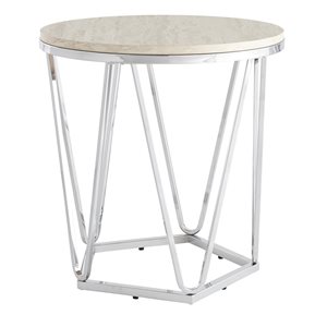 Southern Enterprises Laird Silver Composite Round End Table