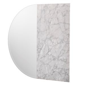 Southern Enterprises Bowers 31.75-in L x 31.75-in W Irregular White Faux Marble Bevelled Wall Mirror