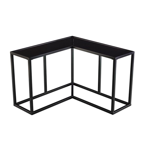 black corner table for hallway