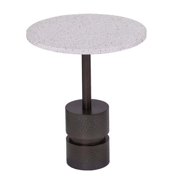 Table Granite Ronde Table pour canapé ronde Dolie par Southern Enterprises en granite noir ...