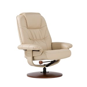 Southern Enterprises Taupe Bonded Leather Swivel Recliner with Ottoman