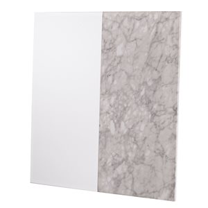 Southern Enterprises Bowers 32-in L x 32-in W Square White Faux Marble Bevelled Wall Mirror