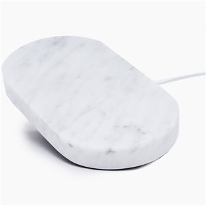 Chargeur en pierre double sans fil Einova 10 W, marbre blanc