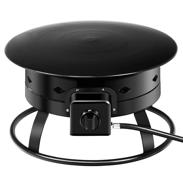 Costway 19-in W 58,000 BTU Black Portable Outdoor Iron Liquid Propane Fire Pit