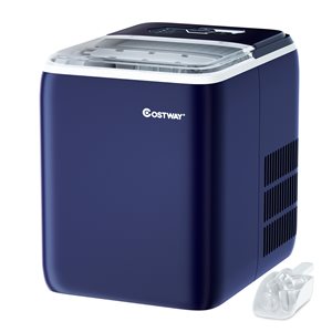 Costway 44-lb Navy Drop-Down Door Portable/Countertop Bullet Ice Maker