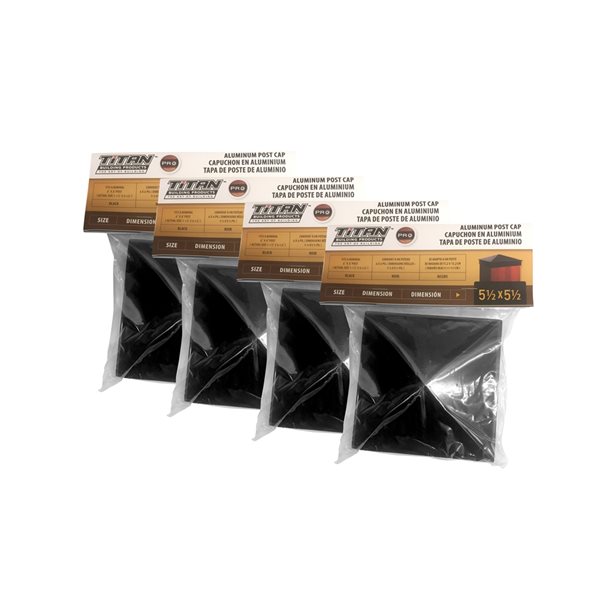 TITAN BUILDING PRODUCTS 6-in x 6-in Post caps Black Aluminum Deck Post Cap