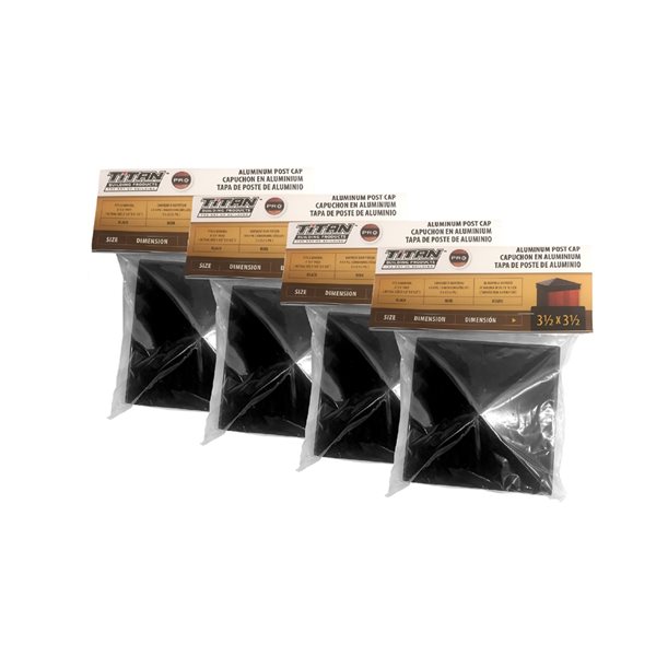 Titan Building Products   4-in x 4-in Black Aluminum Post Cap - 4-Pack