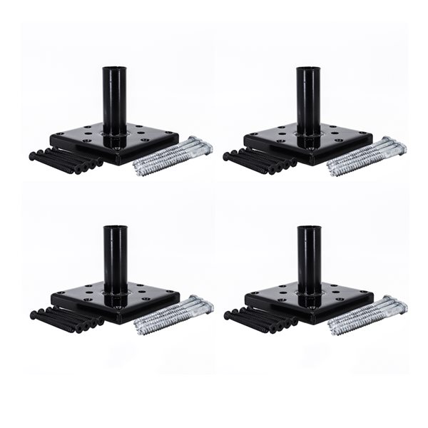 Titan Building Products Pro Line 4-in x 4-in Black Powder Coated Steel Wood Post Anchor Kit - 4/Pack TIPR4412-4