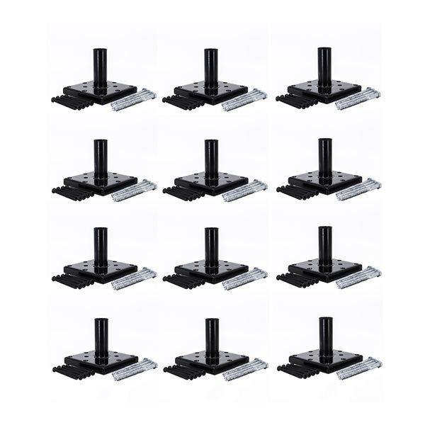 Titan Building Products   Pro Line 4-in x 4-in Black-Powder Coated Steel Wood Post Anchor Kit - 12/Pack