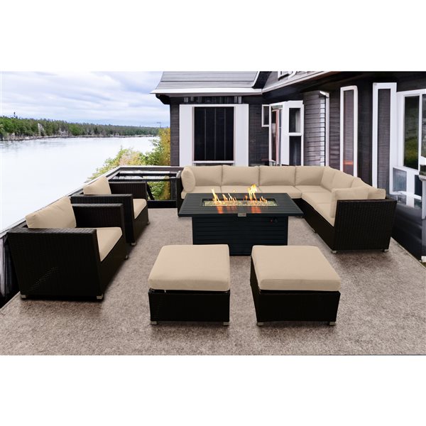 Think Patio Innesbrook 11Piece Metal Frame Conversation Set with Fire