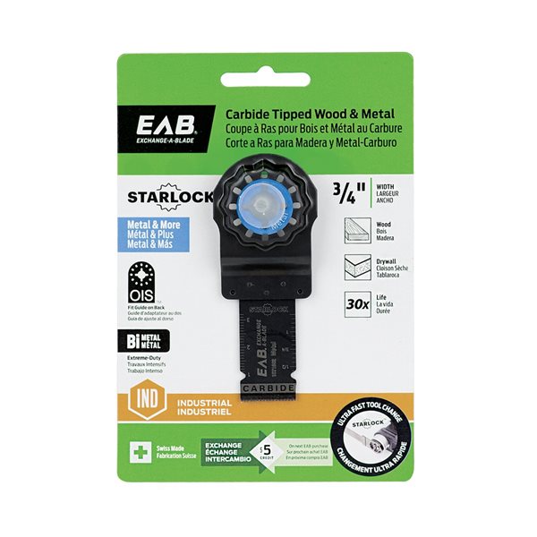 Exchange-A-Blade 3/4-in Carbide Starlock Cutting Oscillating Tool Blade
