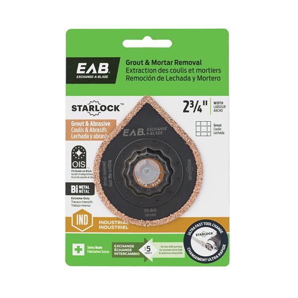 ExchangeABlade 2 3/4in BiMetal Starlock Grout Removal Oscillating