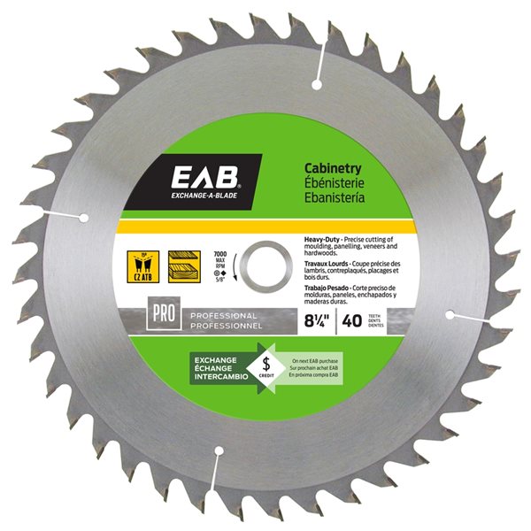 ExchangeABlade 40Tooth 81/4in Standard Tooth Carbide Circular Saw