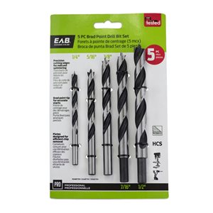 Exchange-A-Blade Assorted Woodboring Brad-Point Drill Bit Set - 5-Piece