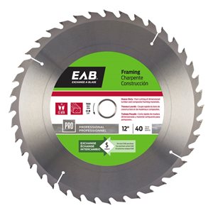 Exchange-A-Blade 12-in 40-Tooth Dry Cut Only Standard Tooth Carbide Circular Saw Blade