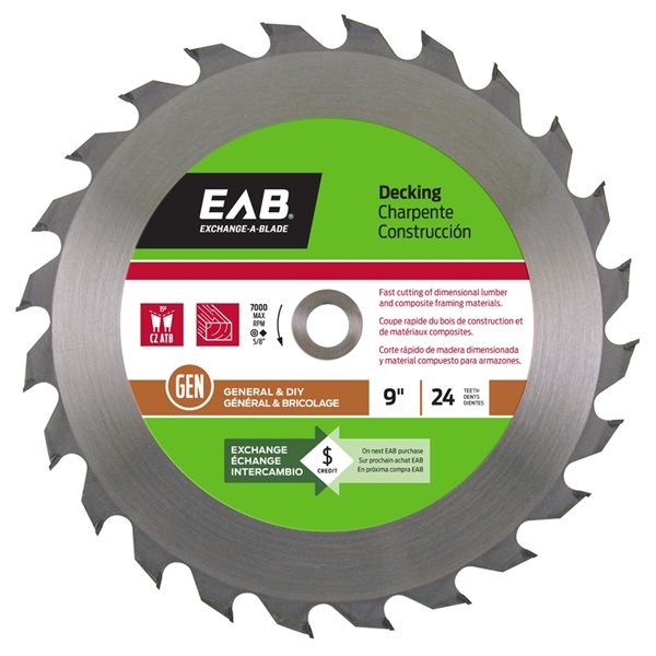 Exchange-A-Blade 9-in 24-Tooth Dry Cut Only Standard Tooth Carbide Circular Saw Blade